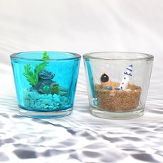 캔들 유리 용기 - 푸딩 100ml, 1개, 블루