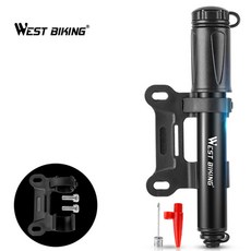 WEST BIKING 초경량 휴대용 자전거펌프(프레스타 슈레더방식 겸용), 1개