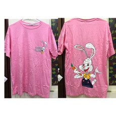阿肥的家 微笑兔子圖案棉T 短袖上衣, 1個, 兔子