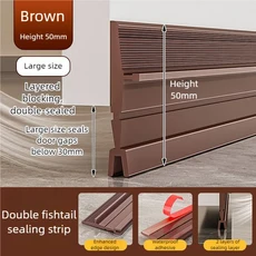 새로운 문 하단 밀폐 스트립 방풍 먼지 가드 비 단열재 실러 홈 하드웨어, 03 Brown-Big