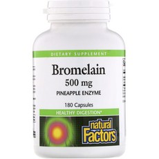 natural Factors 鳳梨酵素膠囊 500mg, 180顆, 1罐