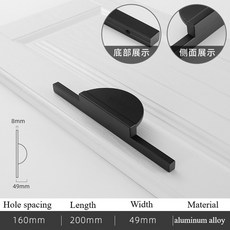 간단한 황금 청동 라운드 카운터 캐비닛 도어 서랍 손잡이 가구 핸들 주방 찬장 하드웨어를, Bla 200mm