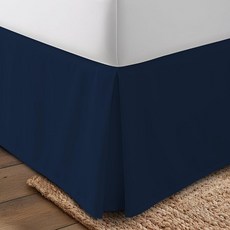 Utopia Bedding 침대 스커트 호텔 품질 쉬운 다림질 네 부분으로 이뤄진 장식 및 변색 방지, 네이비