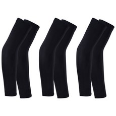 Doobalro 韓國產3D無縫線涼感防曬袖套, 黑色, 3套
