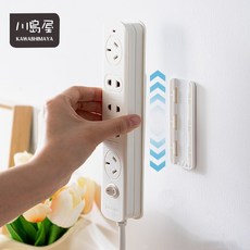 川島屋 插座固定器 免釘插線板固定器 延長線固定器 電源線收納神器, 1個, 白
