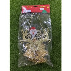 聖誕節英文字雙鹿8CM雙鐘聖誕掛飾 - 聖誕吊飾/聖誕掛鈴/場面佈置, 1個