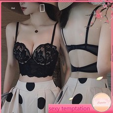 法式蕾絲無鋼圈集中爆乳內衣，舒適上託收副乳性感內衣罩