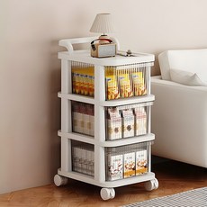 3단 4단 이동식 트롤리 선반 틈새 주방 카트 플라스틱 수납함 ODM-TROLLEY1