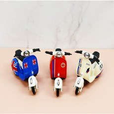 【台灣賣家24H出貨】偉士牌合金迴力摩托車 正版 迴力車 機車 模型車 玩具車 摩托車 合金玩具 幼兒園生日禮物, 隨機, 1個