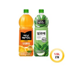 미닛메이드 오렌지 + 알로에 각 1개씩 총 2개, 1.5L