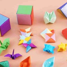 엠비아7 학 종이 접기 색종이 양면색종이, 02) 반짝이 단면 20매 7x7cm