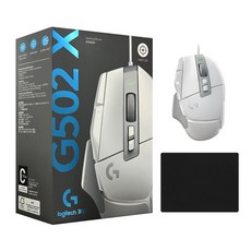 로지텍 G502 X 게이밍 유선 마우스 병행 정품박스 + 스토리링크 마우스패드, G502 X (화이트) + 스링 마우스패드