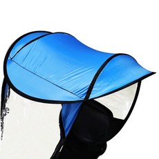 JIBAIHUO 전동휠체어우비 우비 햇빛가리개 노인 라이더 우의 스쿠터 노인 전동차 레인 카바 방수커버, 하늘색 간이 차고, 24V