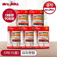 [미세스롤] 테이프크리너 이지컷팅 리필5팩 (15개입) 1350회분(198M), 5세트