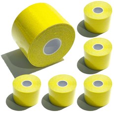 MehrWert 키네시올로지 근육 스포츠 테이핑 테이프, 옐로우, 6개입