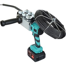 台灣公司貨附發票電動穿線機：鋰電池供電，全自動電工拉線神器，適用多種線管，提升效率, 1個, 6輪大功率裸機頭加30米線