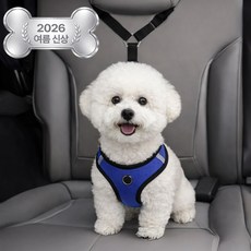 펫블리스 강아지 차량용 길이조절 안전벨트 헤드레스트 고정 Y형 리드줄, 1개, 블랙