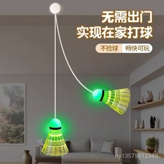 臺灣出貨 【30天熱銷2300件】髮光羽毛球單人室內訓練用球一個人打自動迴彈無需撿球家用尼龍球 SIYI, 1個, 無需出門在家一個人就能打,普通單球+40根回彈繩+平衡線+掛鉤