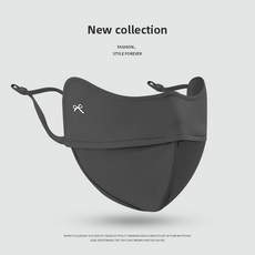 ScottyBear 那隻熊 夏日涼感防曬蝴蝶結冰絲面罩口罩 透氣遮陽 CM359, 深灰, 1個