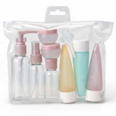 팩맨 멀티 여행용 공병 파우치 세트, 1세트, 혼합컬러