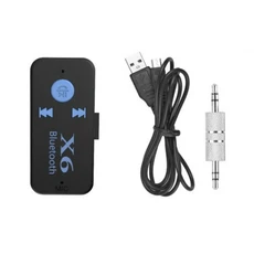 호환MIC X6 블루투스 리시버 Mp3 플레이어 무선 어댑터 Aux 잭 지지대 TF 카드 자동 키트 3.5mm, 01 X6 Audio Adapter