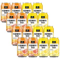 오늘쇼핑 미닛메이드 에이드 뚱캔 2종 (자몽+레몬), 16개, 355ml