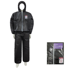 일회용작업복 투피스작업복_회색 부직포 방진복 분진복 방역복 보호복 분리형, 1개, (회색/그레이)