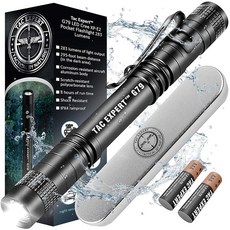 TAC-EXPERT-G79 LED 전술 펜라이트 손전등: 매우 밝은 EDC 283루멘 89.9m(390피트) CREE XP-E2 R4 | 포켓 충격 방지 방수 | AAA 배터리, TAC-EXPERT-G79 LED 전술 펜라이트 손전등