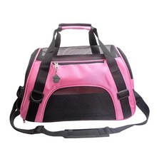 제인선 고양이 캐리어 고양이를 위한 부드러운 측면 반려동물 여행 강아지 편안함 휴대용 접이식 가방 항공사 승인 (소형 로즈레드) (Color-LightPink)