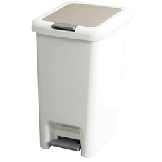 雙開式垃圾桶 腳踩/手按 20L, 灰白色