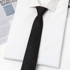 免打結拉鍊領帶 男士商務正裝 條紋易拉款 工作婚宴場合適用 黑色簡約懶人領帶 #A6022黑色不規則條紋7cm #默認尺寸