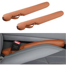 2PCS 카시트 갭 필러 소프트 폼 가죽 시트 측면 필러 플러그 시트와 콘솔 사이의 채우기 낙하 방지 유니버설 인테리어 자동차 액세서리블랙, Brown