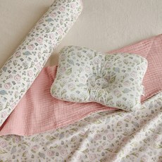 돗투돗 퓨어코튼 신생아 짱구베개, 1개, 플라워베베바니