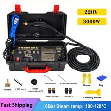고압 세척기 110220V 3000W 고온 스팀 청소기 영어 패널 알카라인 소독 클리너 에어컨 주방 후드 자동차, 110V, 3)EU, 1개