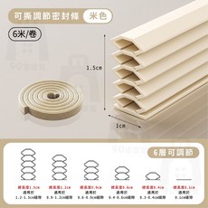 熱賣門縫隔音條門窗密封條門縫條窗戶隔音條門框密封條門縫擋擋門縫門縫窗戶密封條門縫密封條振風優選, 1個, 米色【6米/卷】