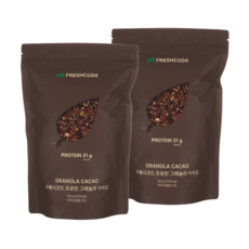프레시코드 프로틴 그래놀라 카카오, 2개, 330g
