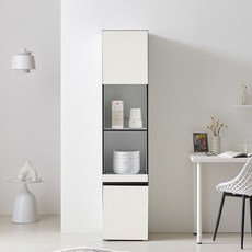 오브제 슬림 틈새 전자 렌지 수납장 400, 4단, 코지화이트, 오브제 400 렌지대(광파형)