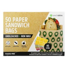 아마존평점4.5+ 미국출고 108640 Lunchskins 아보카도 종이 샌드위치 백 - 팩당 50개, 아마존평점4.5+ 미국출고 108640 Lunchski
