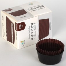 유산지 머핀컵 choco 40mm 200매입 (초코색 미니머핀유산지컵) 두쫀쿠, 1개, 초코색