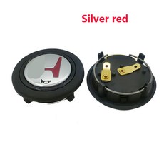 에어혼 화물차 크락션 고성능 레이싱 혼 푸시 커버 범용 스링 휠 알루미늄 수정 버튼 JDM H 캡 스티어링, [16] 1pc silver red40