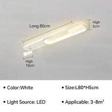북유럽 LED 천장 조명 스포트라이트 샹들리에 거실 복도 클로크룸 홈 고정장치, 12 White 80cm, 02 Cold white