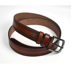 柒彩年代 真皮皮帶 雙邊繩索圖樣線條壓紋 NK197