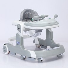 Baby Hello 兒童螃蟹車 多功能防側翻 助步車 學步車, 錢灰色-踩墊款611, 1個