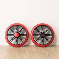 알루미늄 쇼핑카트 핸드카트 교체용 바퀴 튼튼두발이 2p (1쌍), 2개, 빨간색