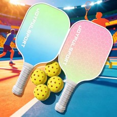 JOYFULSPORT 專業級匹克球拍成人兒童通用, 1套, 漸變粉單支+兩球+專用球包