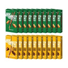 아몬드 빼빼로 32gX10개+초코필드 빼빼로 45gX10개, 770g, 1세트