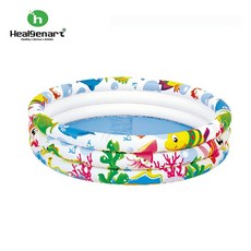 Healgenart SUMMER戲水池 107x25cm 三層充氣游泳池 兒童泳池 遊戲池 球池 圓形泳池, 1個, 充抽氣二用電動打氣筒