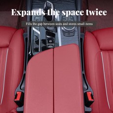 이중 수납 슬롯이 있는 카셩엠케이 박스 버전 카시트 갭 필러 정리함 - 휴대폰 열쇠 및 지갑의 낙하를 방지하는 실리콘 자동차 SUV 트럭용 유니버설 핏2팩 블랙