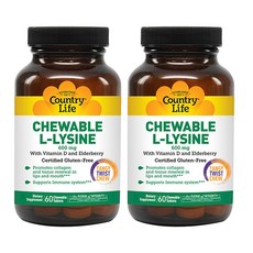 Country Life L-離胺酸&維生素D&接骨木錠 600mg, 60 件, 2個