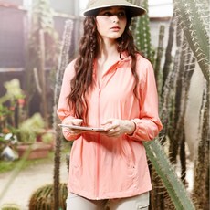 RATOPS 瑞多仕 女款抗UV連帽外套 DH2083 粉桔色 透氣輕薄 防潑水